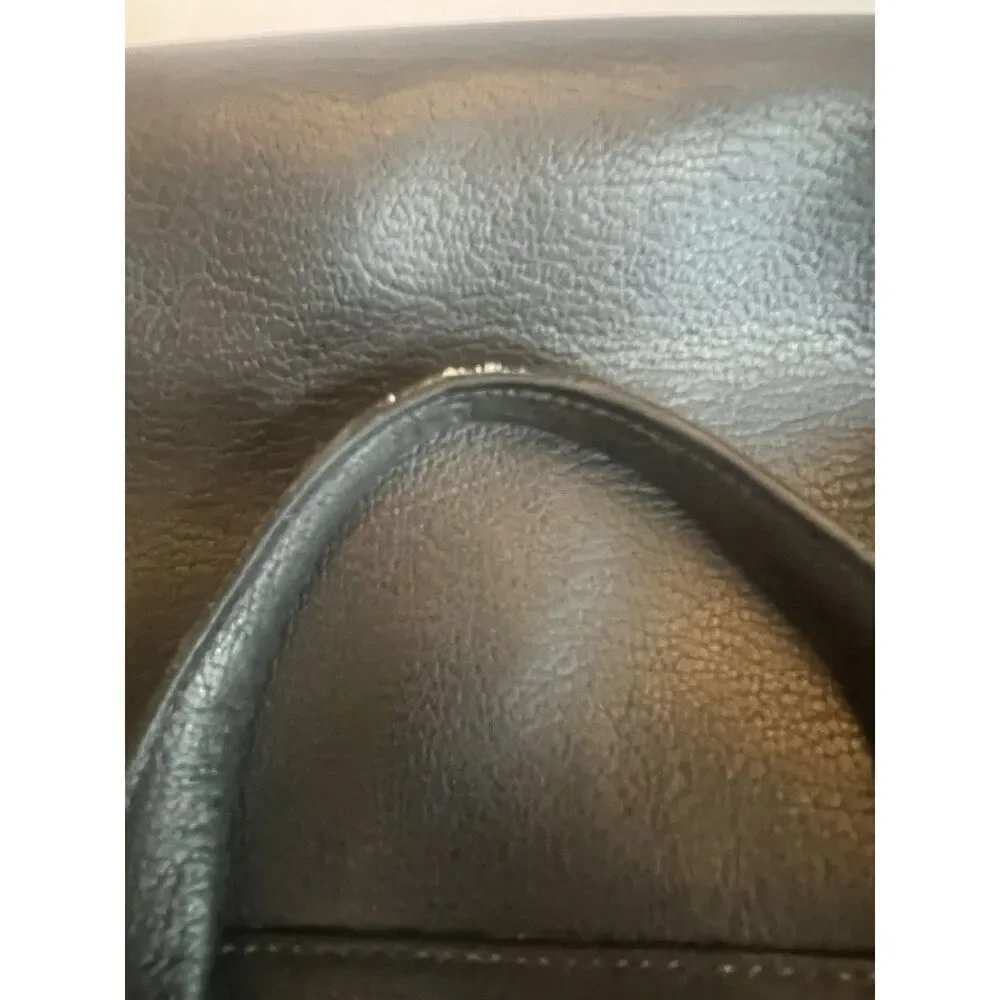 Cole Haan Berkley Satchel Handbag Black Leather Lined‎ Zip Pockets Double Handle